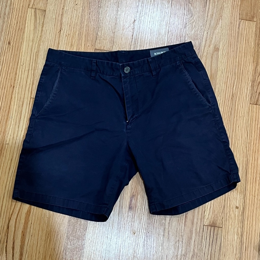 Bonobos navy blue chino short 7 in 33 waist